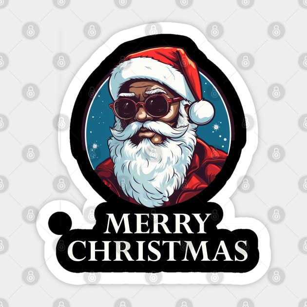 Black Santa, Afro Santa, Santa Claus, Black Christmas Sticker by UrbanLifeApparel